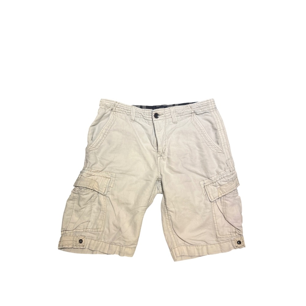 Union Khaki Cargo Shorts Mens Size 34 Tan Relaxed Fit Pockets Y2K Preppy Casual